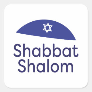 Cuadrada Shabbat Shalom Pegatina