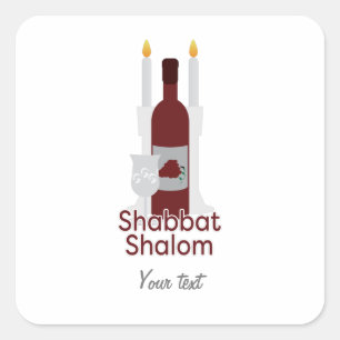 Cuadrada Shabbat Shalom Pegatina