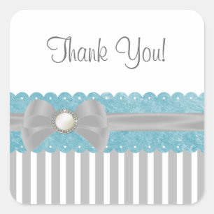 Cuadrada Shalizar Dreaming Baby Shower Gracias Pegatina