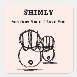 Cuadrada SHMILY   Pegatina linda y romántica para parejas