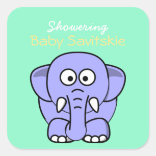 Cuadrada Showowling Baby Mason Jar Pegatina - Green Yellow