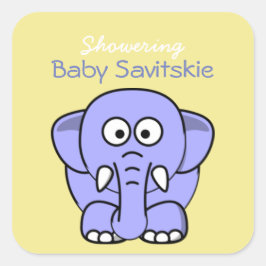 Cuadrada Showowling Baby Mason Jar Pegatina - Morado amaril