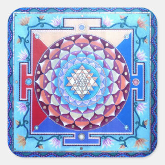 Cuadrada Shri Yantra pegatina