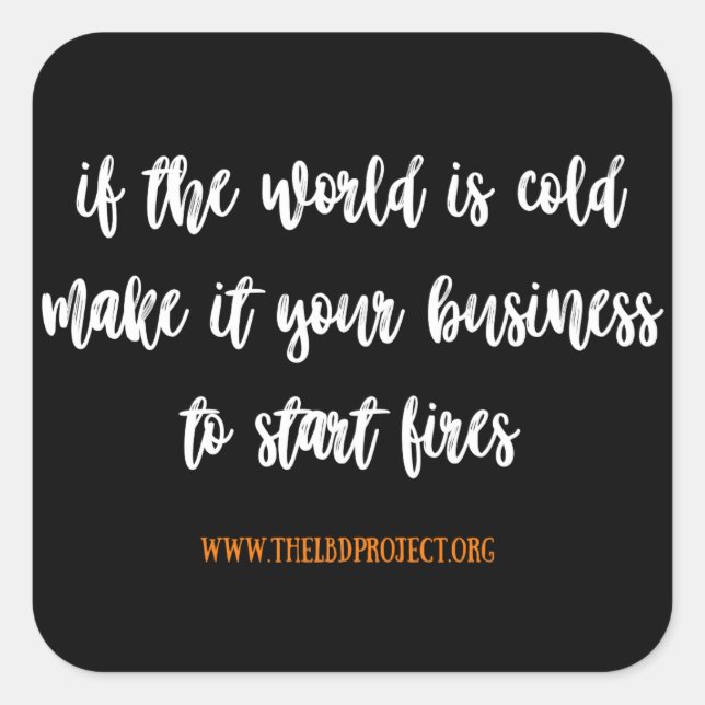 Cuadrada si el mundo está frío [sé un violinista] pegatina (Anverso)