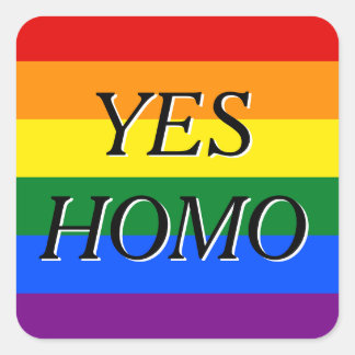 Cuadrada sí pegatina homo