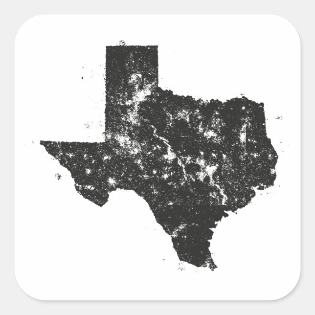 Cuadrada Silhouette de mapas de estado de época de Pegatina (Anverso)