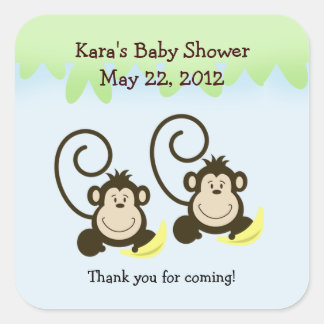 Cuadrada SILLY MONKEYS TWINS SQUARE Favorito Pegatina