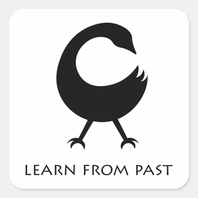 Cuadrada Símbolo africano adinkra Pegatina Sankofa (Anverso)