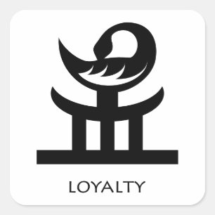 Cuadrada Símbolo de Adinkra Kae Me "Recuerda" pegatina