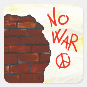 Cuadrada Símbolo de paz en la pared, pegatina
