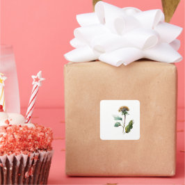 Cuadrada Simple Dandelion Floral Wedding Favor Pegatina