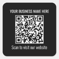Simple QR Code Moderno Pegatina cuadrado negro