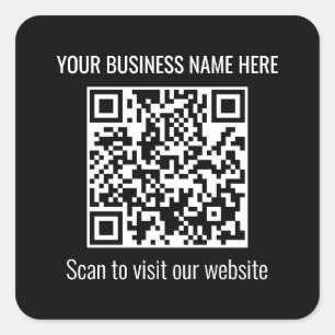 Cuadrada Simple QR Code Moderno Pegatina cuadrado negro