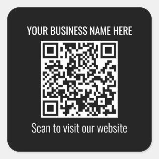 Cuadrada Simple QR Code Moderno Pegatina cuadrado negro