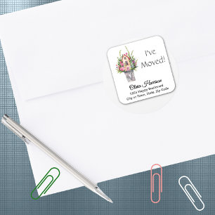 Cuadrada Singular me he mudado, Pegatina de direcciones Ros