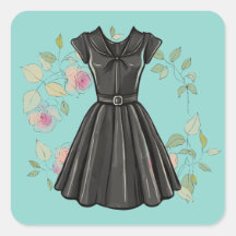 Sleek Pegatina LBD Vintage Pequeña Decoración De V