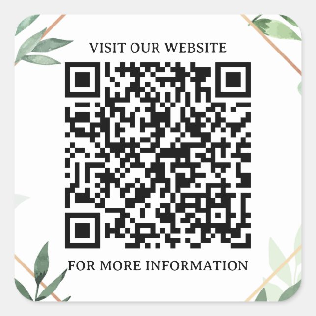 Cuadrada Smart Square: Pegatina de código QR para empresas (Anverso)