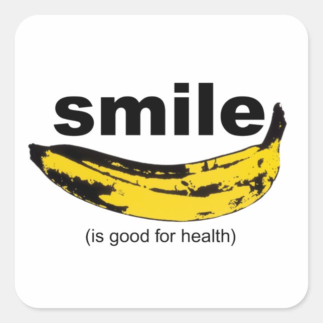 Cuadrada SMILE es bueno para la salud Pegatina de Square (Anverso)