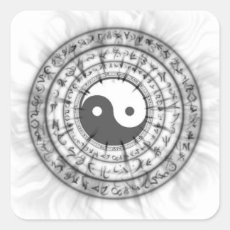 Cuadrada Smokey Ying Yang Pegatina