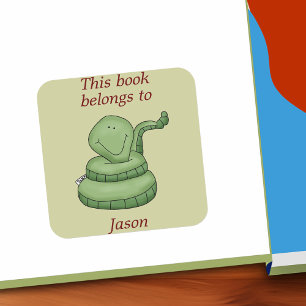 Cuadrada Snake Este Libro Pertenece Al Pegatina De Librería