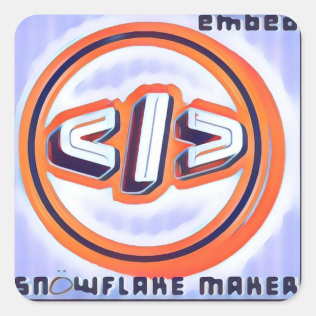 Cuadrada SNÖWFLAKE MAKER - EMbED - pegatina (Anverso)