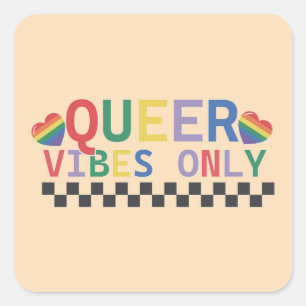 Cuadrada Sólo Pegatina LGBT de los videos queer