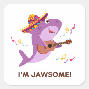 Cuadrada Soy Pegatina de Jawsome Pun Square