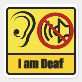 Cuadrada Soy Pegatina sordo