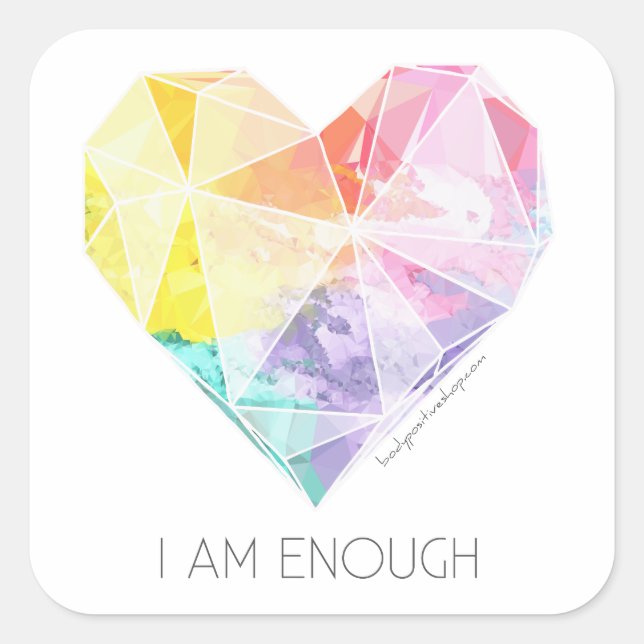 Cuadrada Soy Suficiente - Pegatina Espejo/Escala (Anverso)