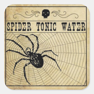 Cuadrada Spider Tonic Water Halloween Pegatina