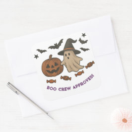 Cuadrada Spooky Cute Halloween Pegatina - Boos, bats & Cand
