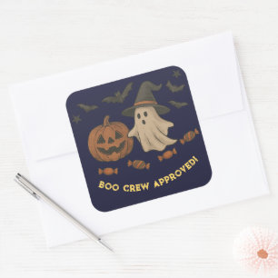 Cuadrada Spooky Cute Halloween Pegatina - Boos, bats & Cand