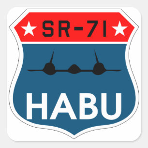 Cuadrada SR-71 Blackbird "Habu" Pegatina de Insignia