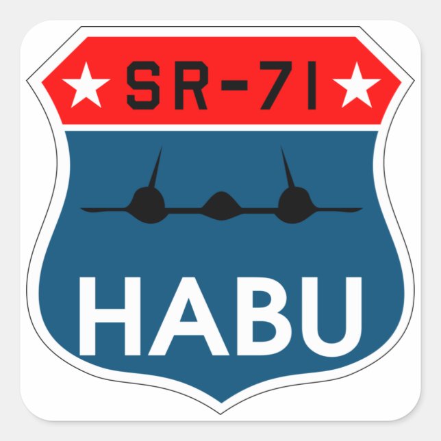 Cuadrada SR-71 Blackbird "Habu" Pegatina de Insignia (Anverso)