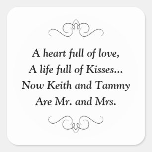 Cuadrada Sr. y Sra. Square Pegatina