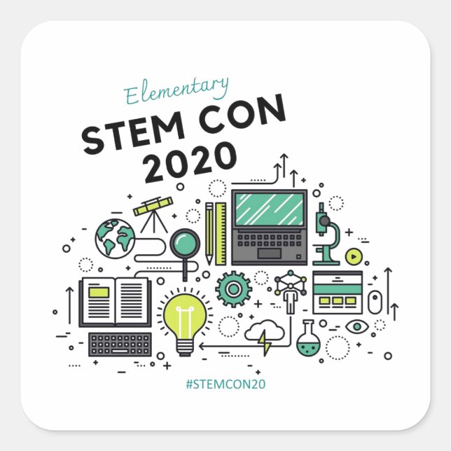 Cuadrada STEM CON 2020 Pegatina 2 (Anverso)