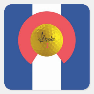 Cuadrada Stroke Colorado Flag Pegatina
