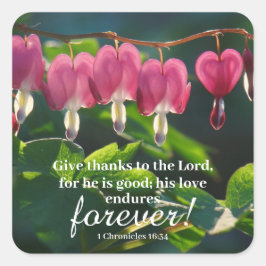 Cuadrada "Su amor perdura para siempre" hoja de pegatina