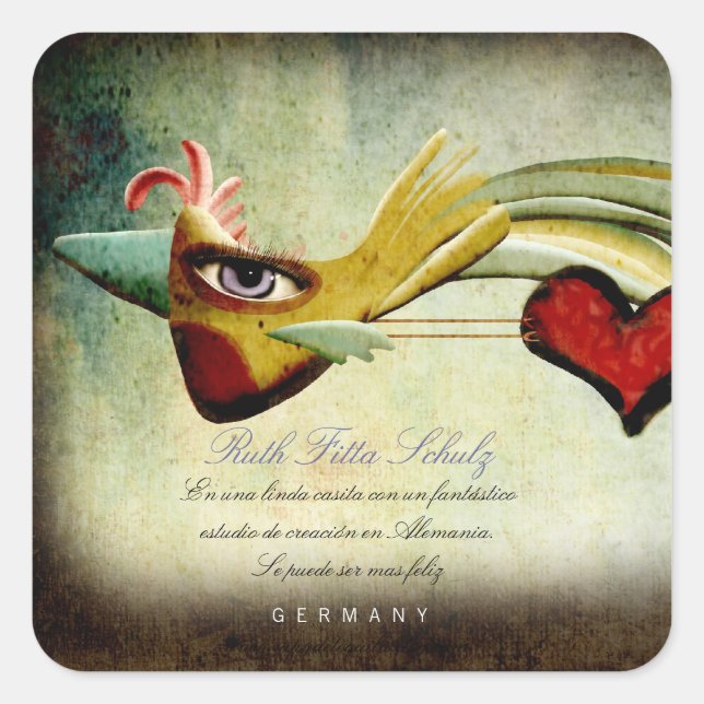 Cuadrada Su asombroso Pegatina de direcciones personalizada (Anverso)