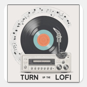 Cuadrada Subir El Pegatina De LoFi