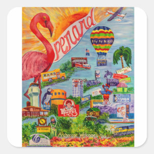 Cuadrada Sunny Spenard Alaska pegatina