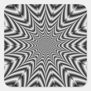 Cuadrada Super Nova pegatina en blanco y negro