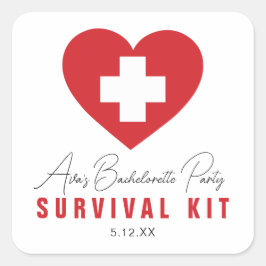 Cuadrada Survival Kit Pegatina Plaza Favorito Personalizado