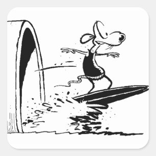 Cuadrada Swamp Sludge Surfing Rat Pegatina