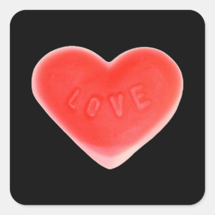 Cuadrada Sweet Heart Black pegatina square