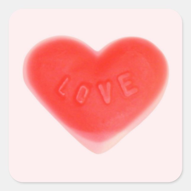 Cuadrada Sweet Heart Pink pegatina cuadrado (Anverso)