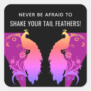 Cuadrada Tail Feathers Inspirador Pegatina cuadrado