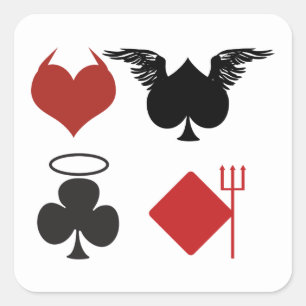 Cuadrada Tarjeta Ángel y Diablo acompaña al Pegatina cuadra
