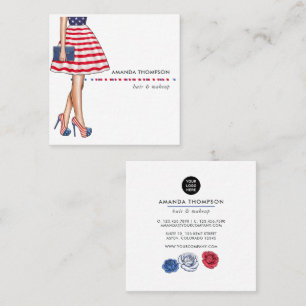 Cuadrada Tarjeta de visita American Beauty Fashion