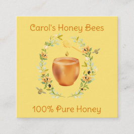 Cuadrada Tarjeta de visita Apiario Fresco de Miel y Flores